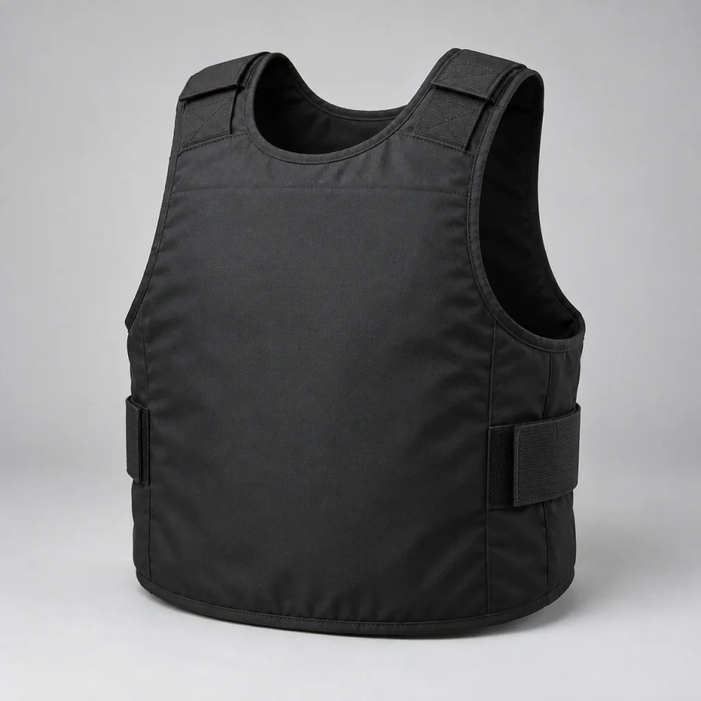 Plain low-profile black carrier with shoulder straps and side adjustment.