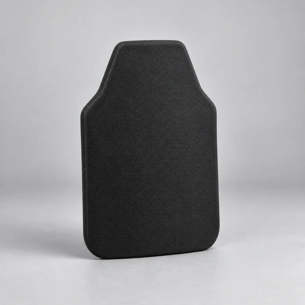 Tall matte-black insert form with a shaped upper edge.